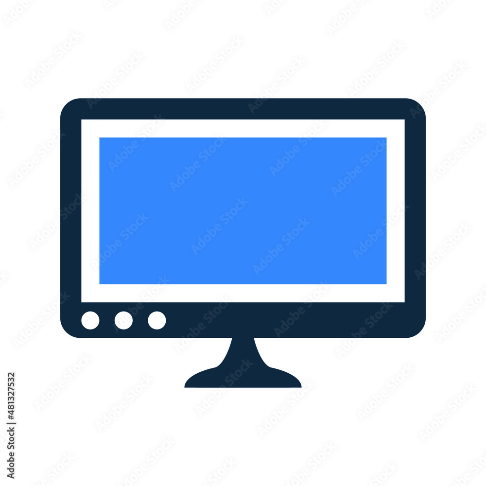 Display, monitor icon. Simple editable vector design isolated on a white background.