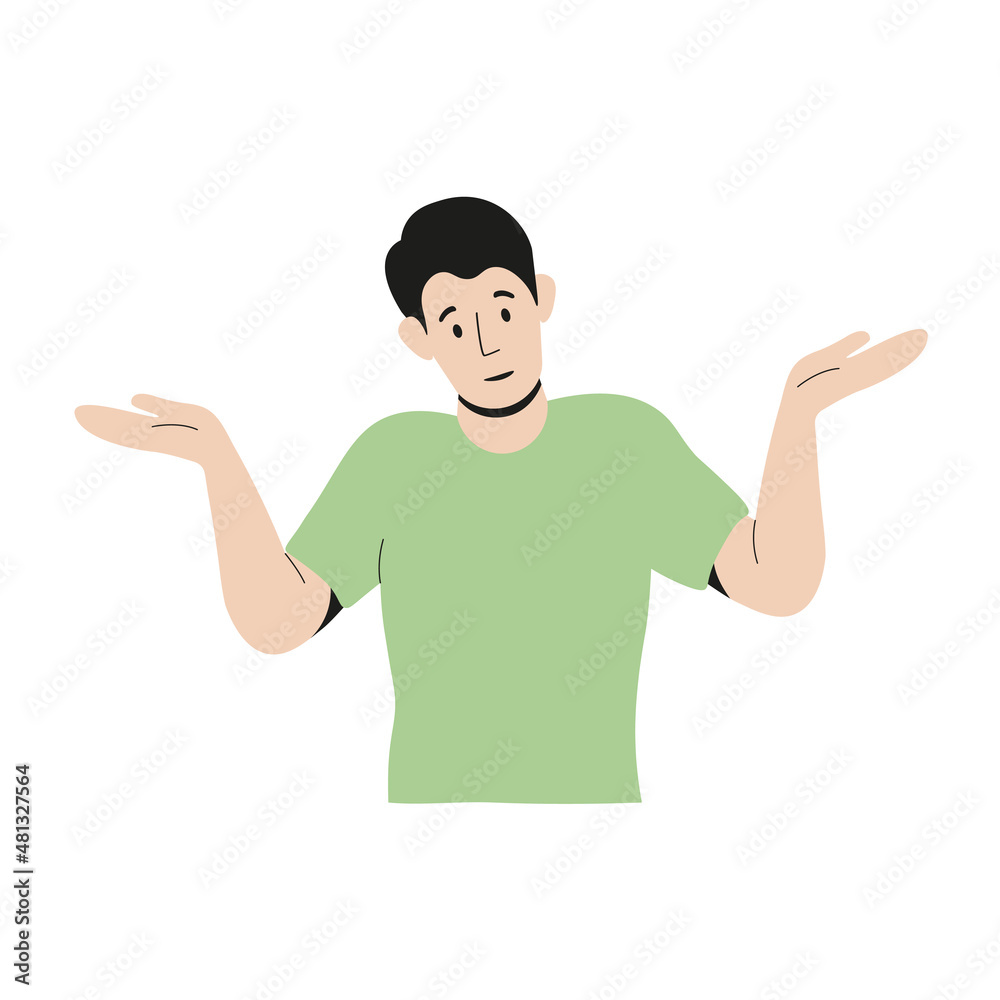 A boy in perplexity. Cartoon style. Vector illustration. A boy in perplexity. Cartoon style. Vector illustration.