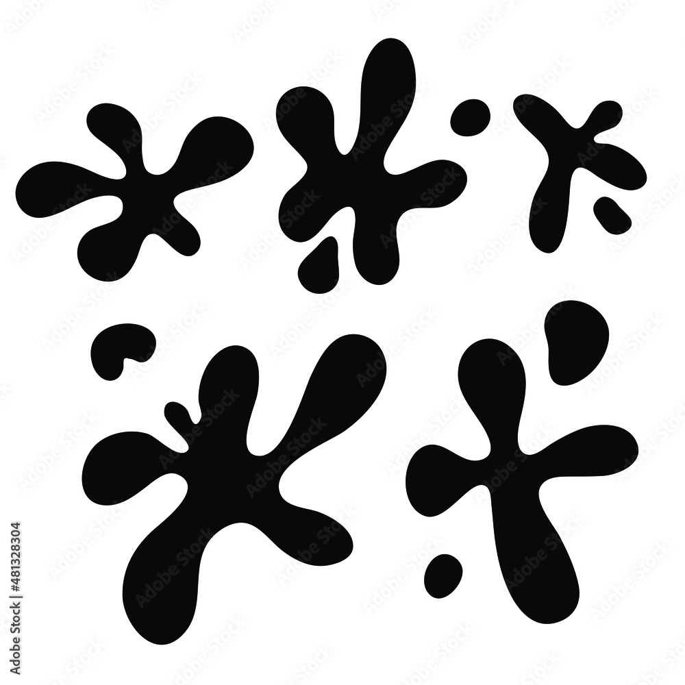 Organic random blob spot. Organic irregular shapes black blobs. Abstract pebble silhouettes, blotch and inkblot. Simple liquid splodge elements water forms. Stock vector minimal bubble. Organic random blob spot. Organic irregular shapes black blobs. Abstract pebble silhouettes, blotch and inkblot. Simple liquid splodge elements water forms. Stock vector minimal bubble.