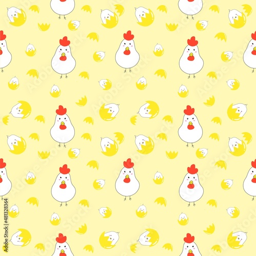 christmas pattern with chicken.