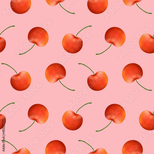 seamless background with cherry.