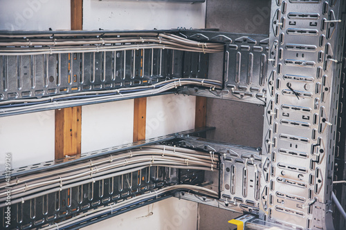 industrially laid cables in an aluminum cable raceway