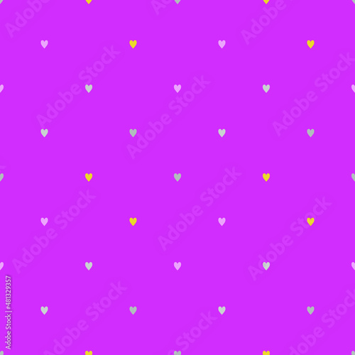 Bright pink background with very small hearts. Seamless pattern for any use.