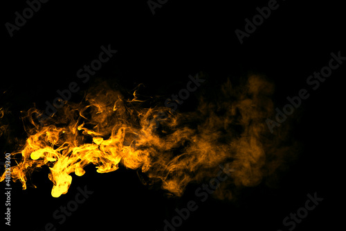 Color smoke on black background