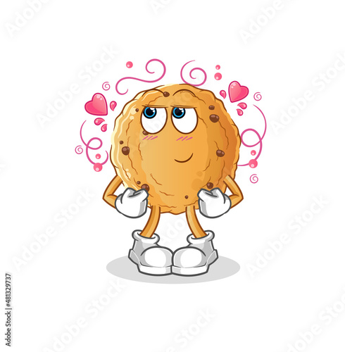 cookie shy vector. cartoon character