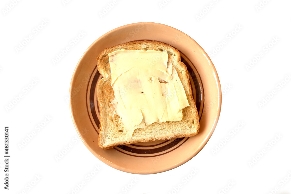 Toast bread slice isolated on a white background Toast bread slice isolated on a white background