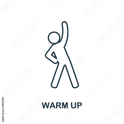 Warm Up icon. Line element from gym collection. Linear Warm Up icon sign for web design, infographics and more.
