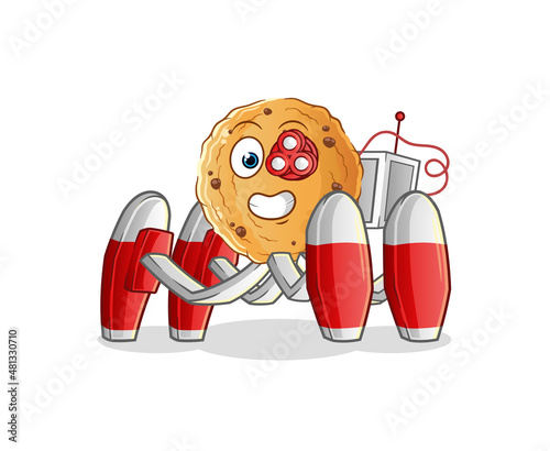 cookie future robot vector. cartoon character