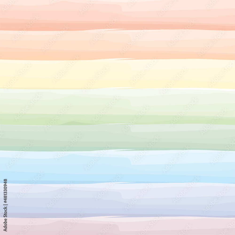 Abstract colorful background with lines.Pride month flag.LGBTQ concept.Watercolor rainbow.Pastel wallpaper or texture for card and wrapping paper.Light and bright pattern.Vector illustration.