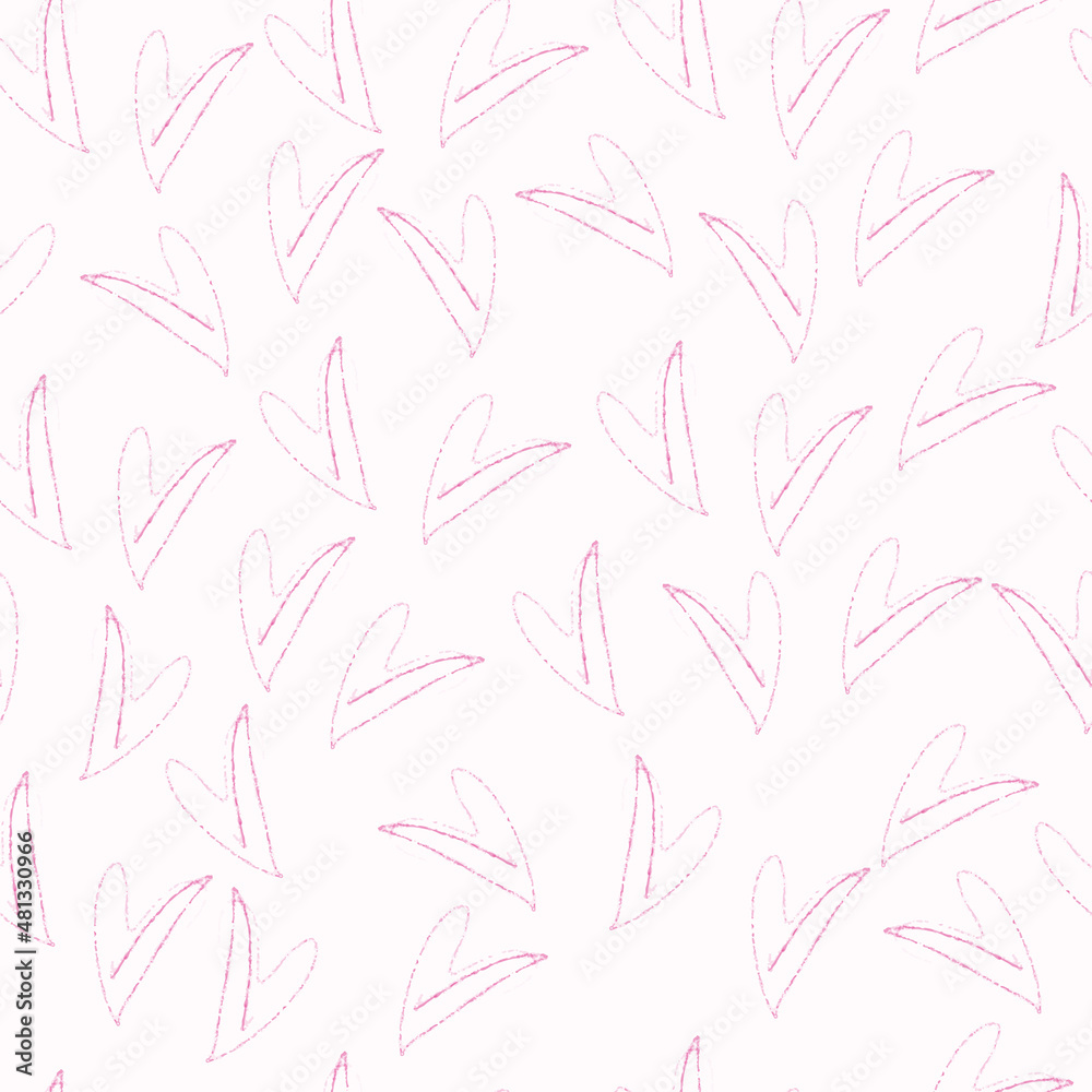 seamless valentine pattern background with heart from pink ink , kids pattern