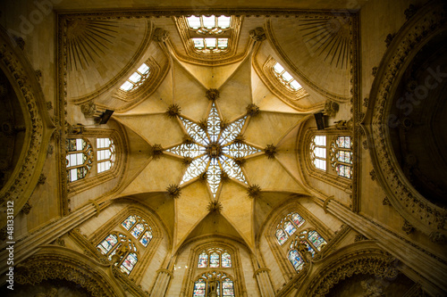 Detalles interiores de c  pulas en catedral