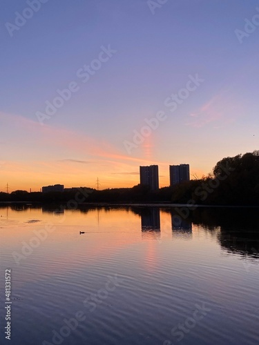 sunset over the river