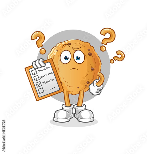 cookie schedule list vector. cartoon character