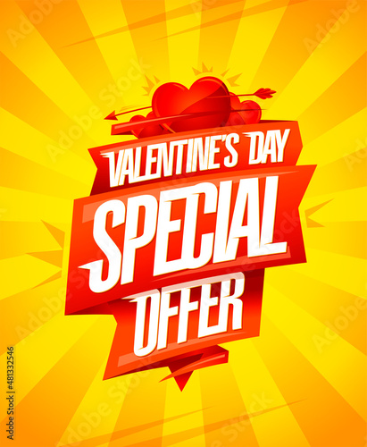 Valentine's day special offer, discounts advertising poster