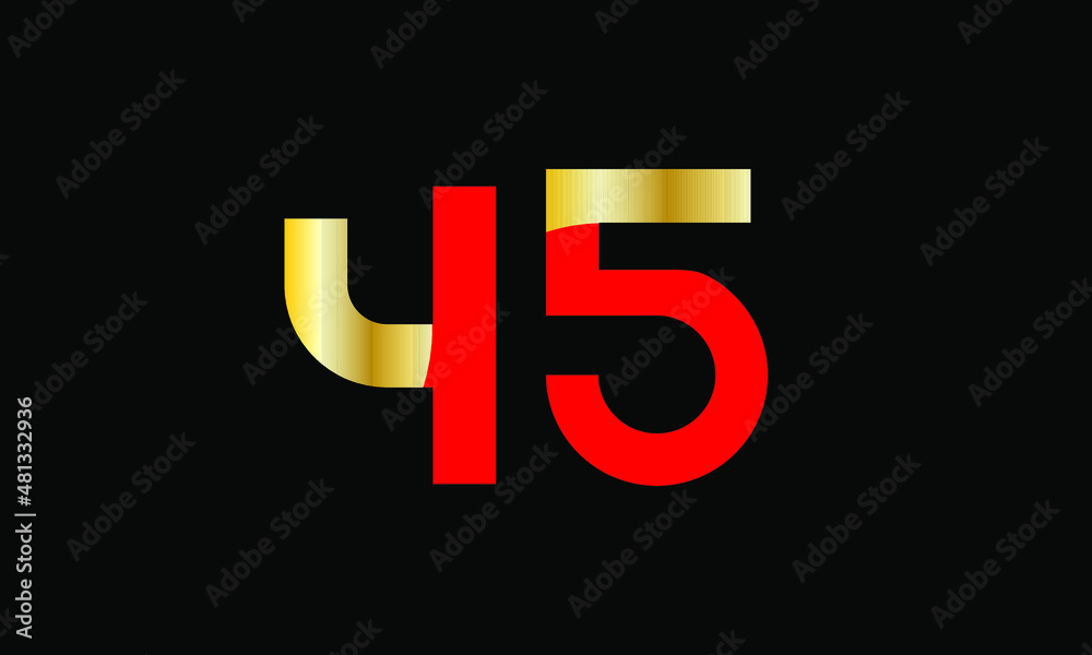 45 Number New Gold Red Elegant Logo 45 Number New Gold Red Elegant Logo