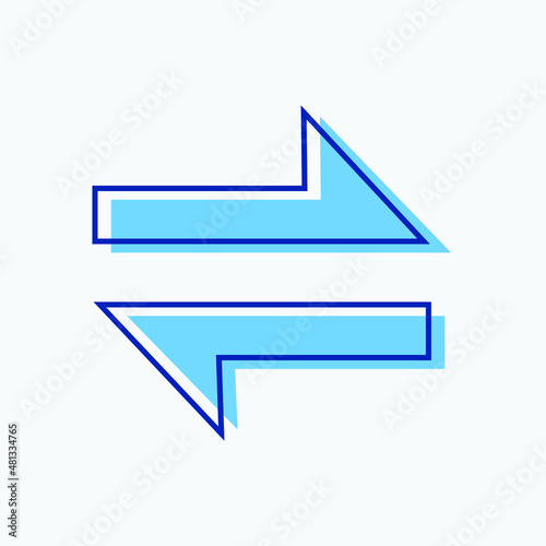 Reload Flat Design for Icon, Symbol, and Logo. Simple Blue Reload Icon Vector for Mobile and Web Graphic Resources. High-Quality EPS 10 Editable Stroke