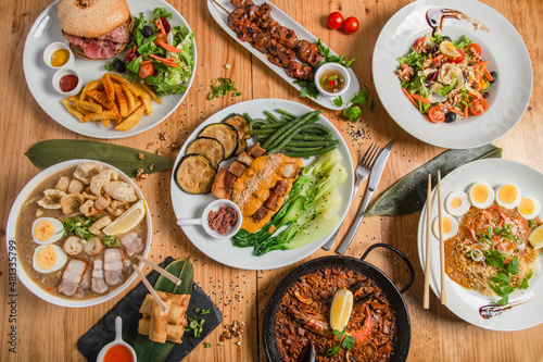 Variety of Filipino food dishes photo
