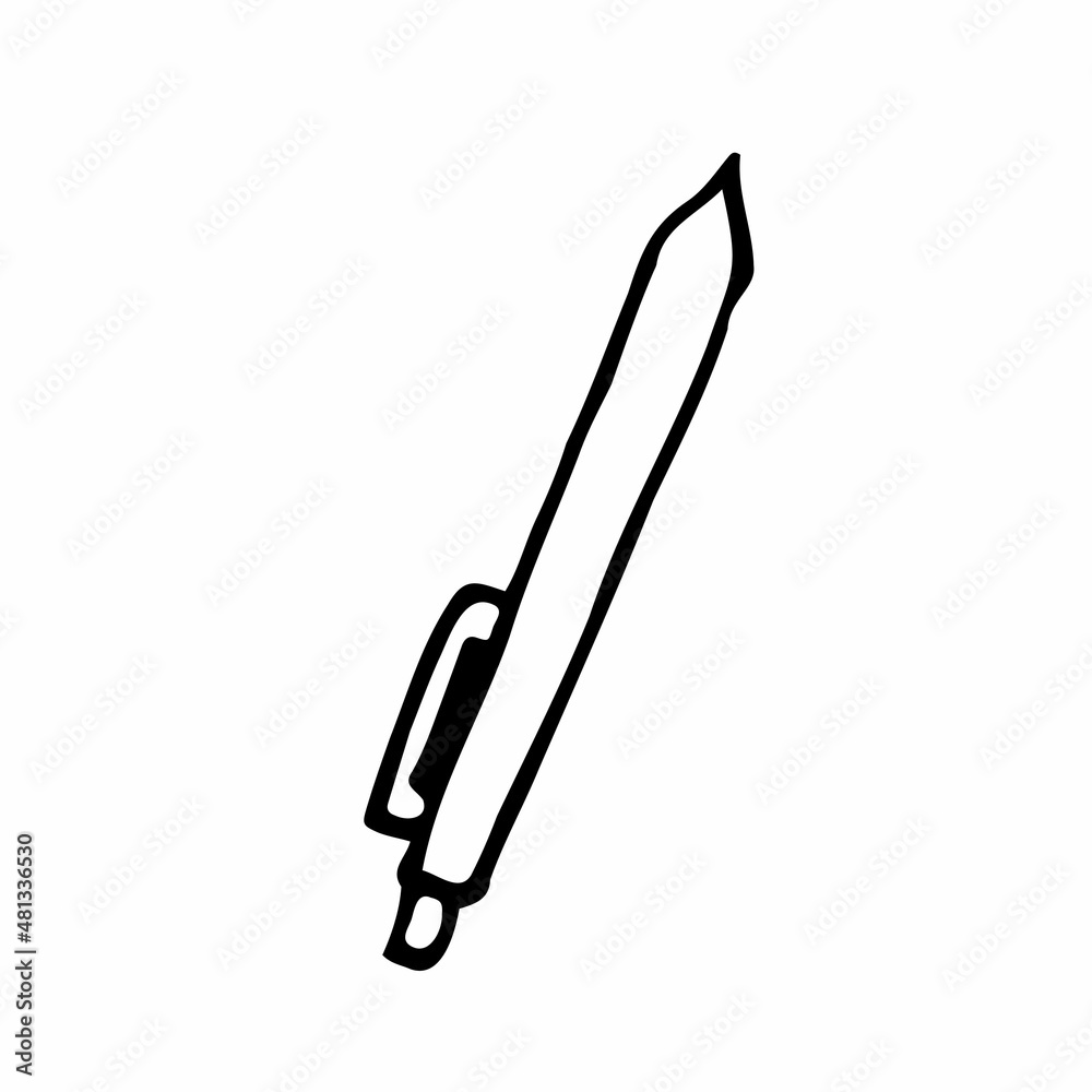Doodle Ballpoint pen,stationery, sketch vector illustration. Doodle Ballpoint pen,stationery, sketch vector illustration.