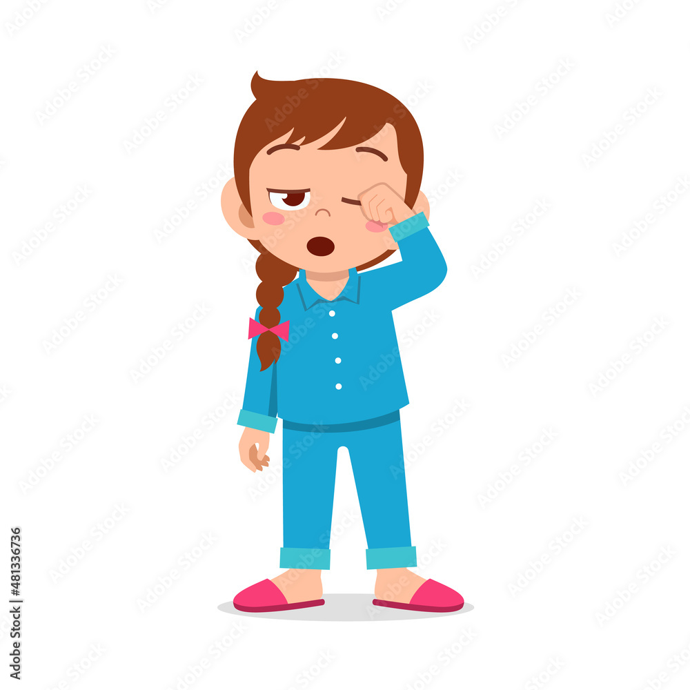 cute little girl feel sleepy and want to sleep cute little girl feel sleepy and want to sleep