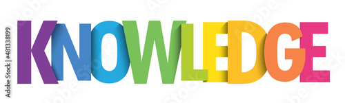 KNOWLEDGE colorful vector typography banner
