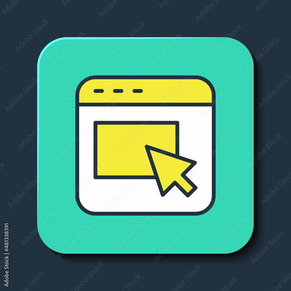 Filled outline Advertising icon isolated on blue background. Concept of marketing and promotion process. Responsive ads. Social media advertising. Turquoise square button. Vector Filled outline Advertising icon isolated on blue background. Concept of marketing and promotion process. Responsive ads. Social media advertising. Turquoise square button. Vector