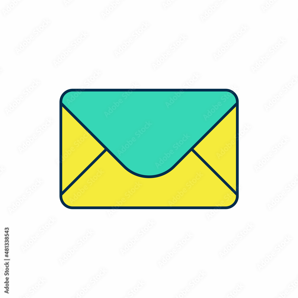Filled outline Mail and e-mail icon isolated on white background. Envelope symbol e-mail. Email message sign. Vector Filled outline Mail and e-mail icon isolated on white background. Envelope symbol e-mail. Email message sign. Vector