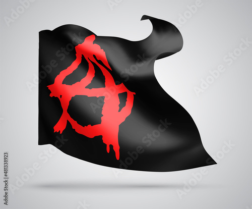 anarchy on black vector flag isolated on white background