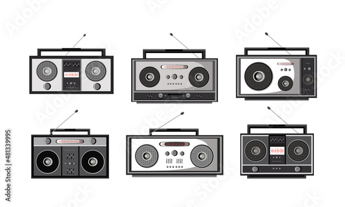Vector illustration of old radio collection