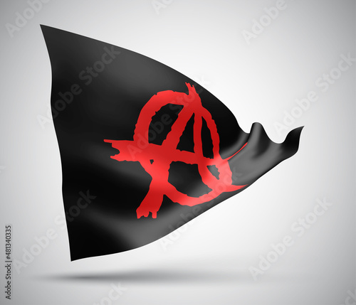 anarchy on black vector flag isolated on white background