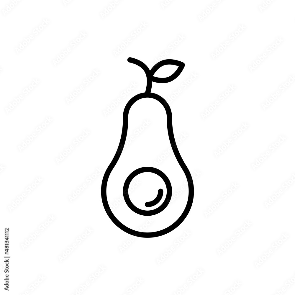 Avocado thin line icon. Healthy organic food. Vector illustration. Avocado thin line icon. Healthy organic food. Vector illustration.