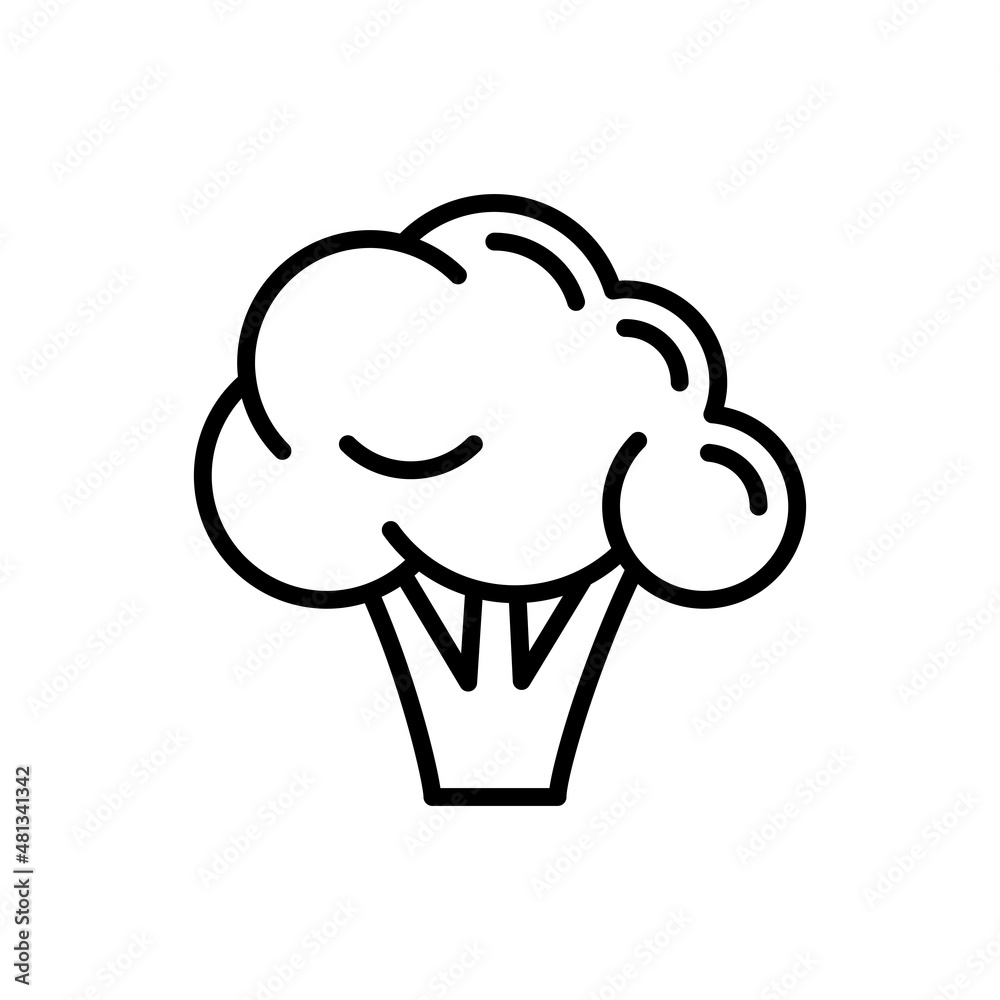 Broccoli thin line icon. Healthy vegan food. Ingredient for salad. Vector illustration. Broccoli thin line icon. Healthy vegan food. Ingredient for salad. Vector illustration.