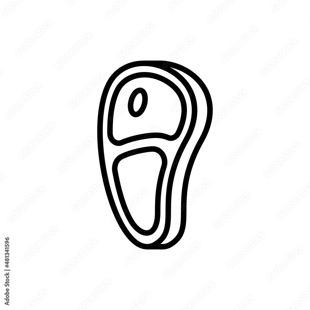 Raw beef steak thin line icon. Modern vector illustration of meat. Raw beef steak thin line icon. Modern vector illustration of meat.
