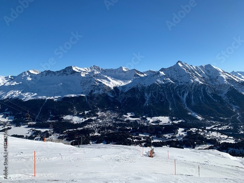 Snowy landscapes around Grisons, Switzerland in the winter