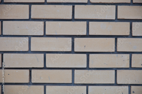 Beige brick stone wall surface texture