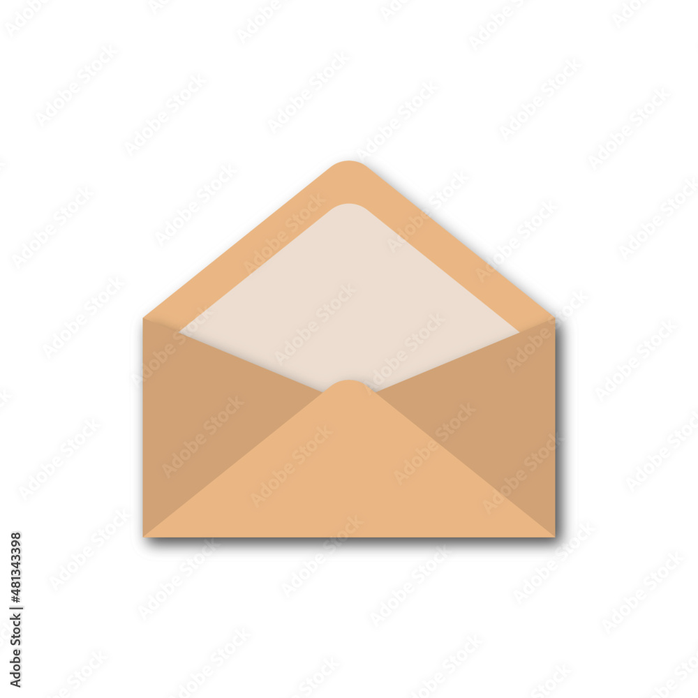 Open empty envelope. Traditional mail. Icon with a traditional open letter. Vector illustration. Design element. Open empty envelope. Traditional mail. Icon with a traditional open letter. Vector illustration. Design element.