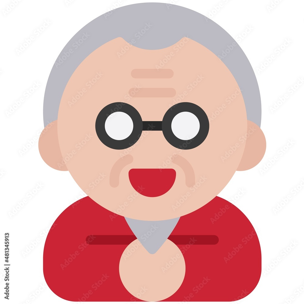 Chinese grandpa icon ,Chinese New Year vector illustration Chinese grandpa icon ,Chinese New Year vector illustration