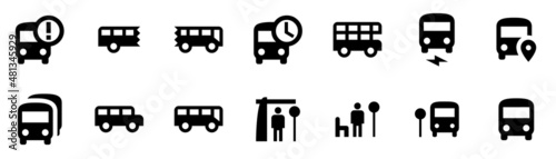 Fotografiet Collection of bus icons