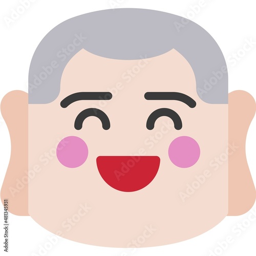 Chinese monk icon ,Chinese New Year vector illustration