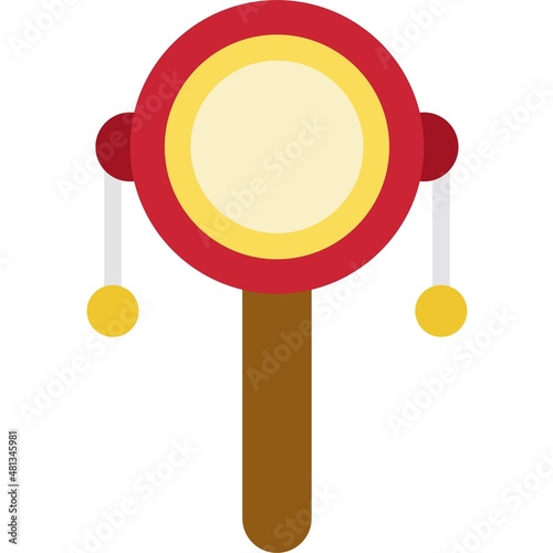 Pellet drum icon ,Chinese New Year vector illustration