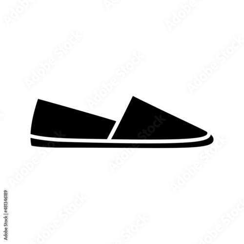 Espadrille black glyph icon isolated. Vector