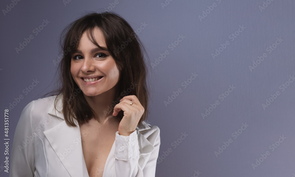 Portrait of a beautiful smiling brunette Portrait of a beautiful smiling brunette