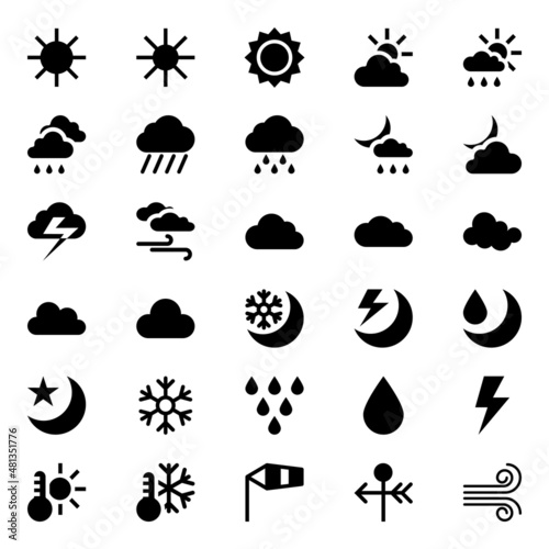 Glyph icons for weather.