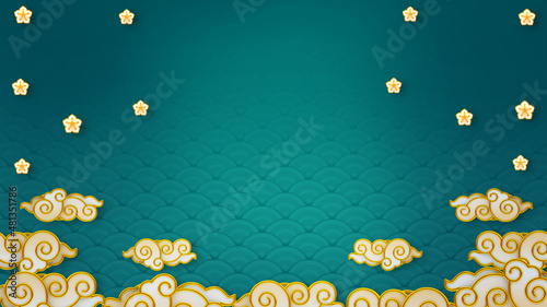 Canvas Print Happy chinese new year for Party and Celebrations With Space for Message Isolated in Red Background