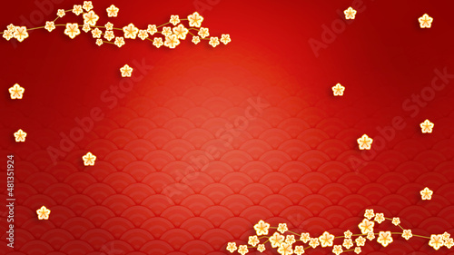 Photography Happy chinese new year for Party and Celebrations With Space for Message Isolated in Red Background