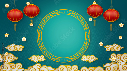 Photography Happy chinese new year for Party and Celebrations With Space for Message Isolated in Red Background