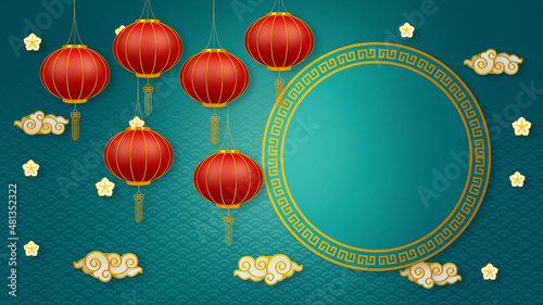 Photography Happy chinese new year for Party and Celebrations With Space for Message Isolated in Red Background
