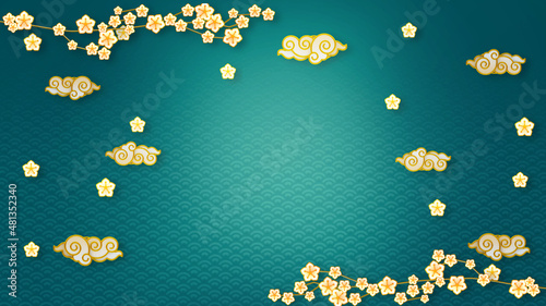 Canvas Print Happy chinese new year for Party and Celebrations With Space for Message Isolated in Red Background