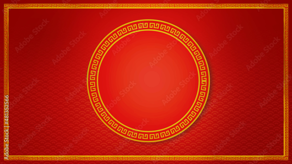 Happy chinese new year for Party and Celebrations With Space for Message Isolated in Red Background. 3D illustration, 3D rendering	