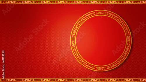 Canvas Print Happy chinese new year for Party and Celebrations With Space for Message Isolated in Red Background