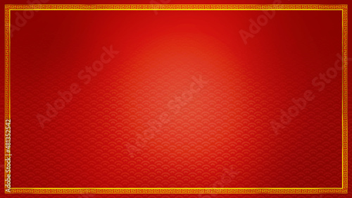 Canvas Print Happy chinese new year for Party and Celebrations With Space for Message Isolated in Red Background